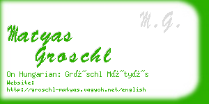 matyas groschl business card